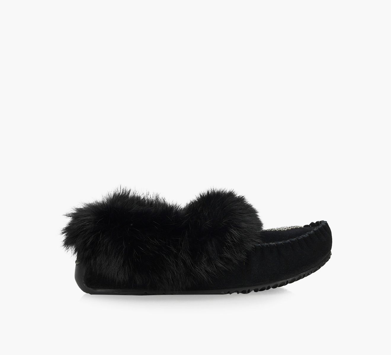 MANITOBAH MUKLUKS STREET MOCCASIN Black Suede Browns Shoes