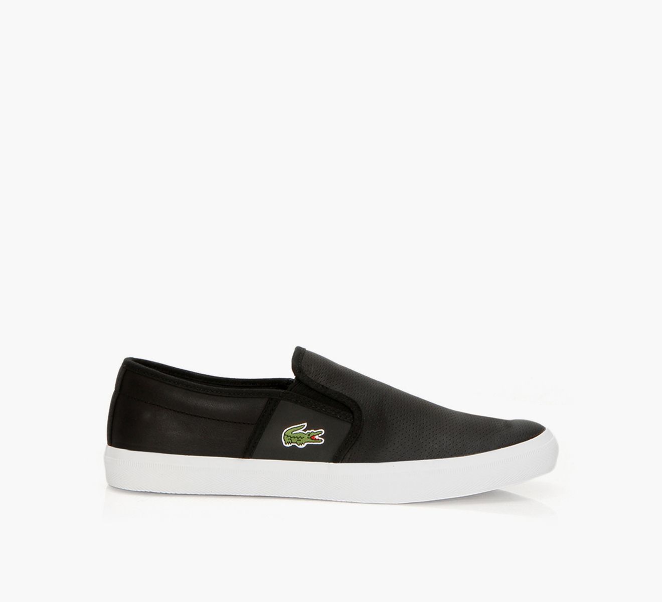 LACOSTE GAZON Black Leather Browns Shoes