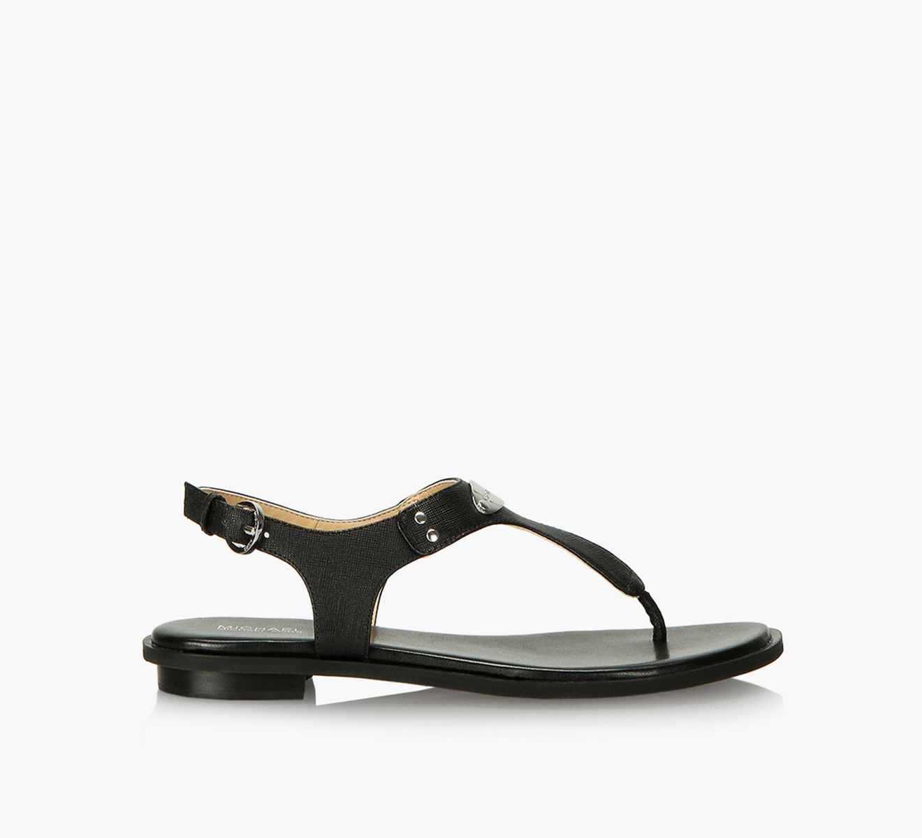 MICHAEL MICHAEL KORS MK PLATE THONG Black Leather Browns Shoes