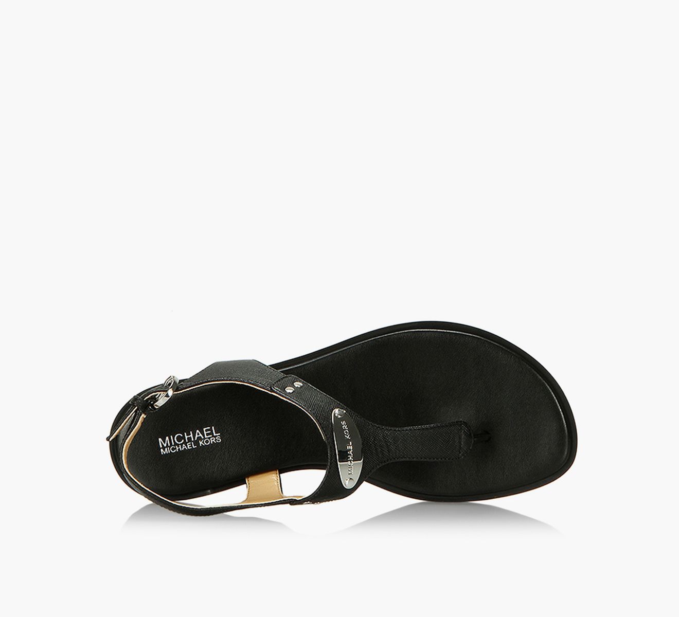 Mk plate flat thong sandals black shop