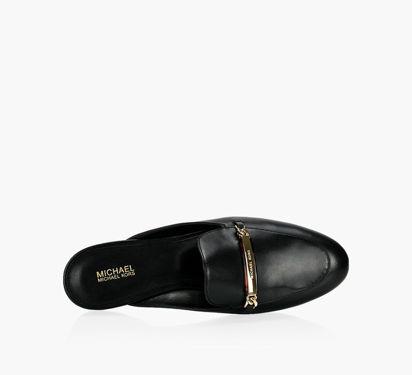MICHAEL MICHAEL KORS NADIA SLIDE Black Leather Browns Shoes