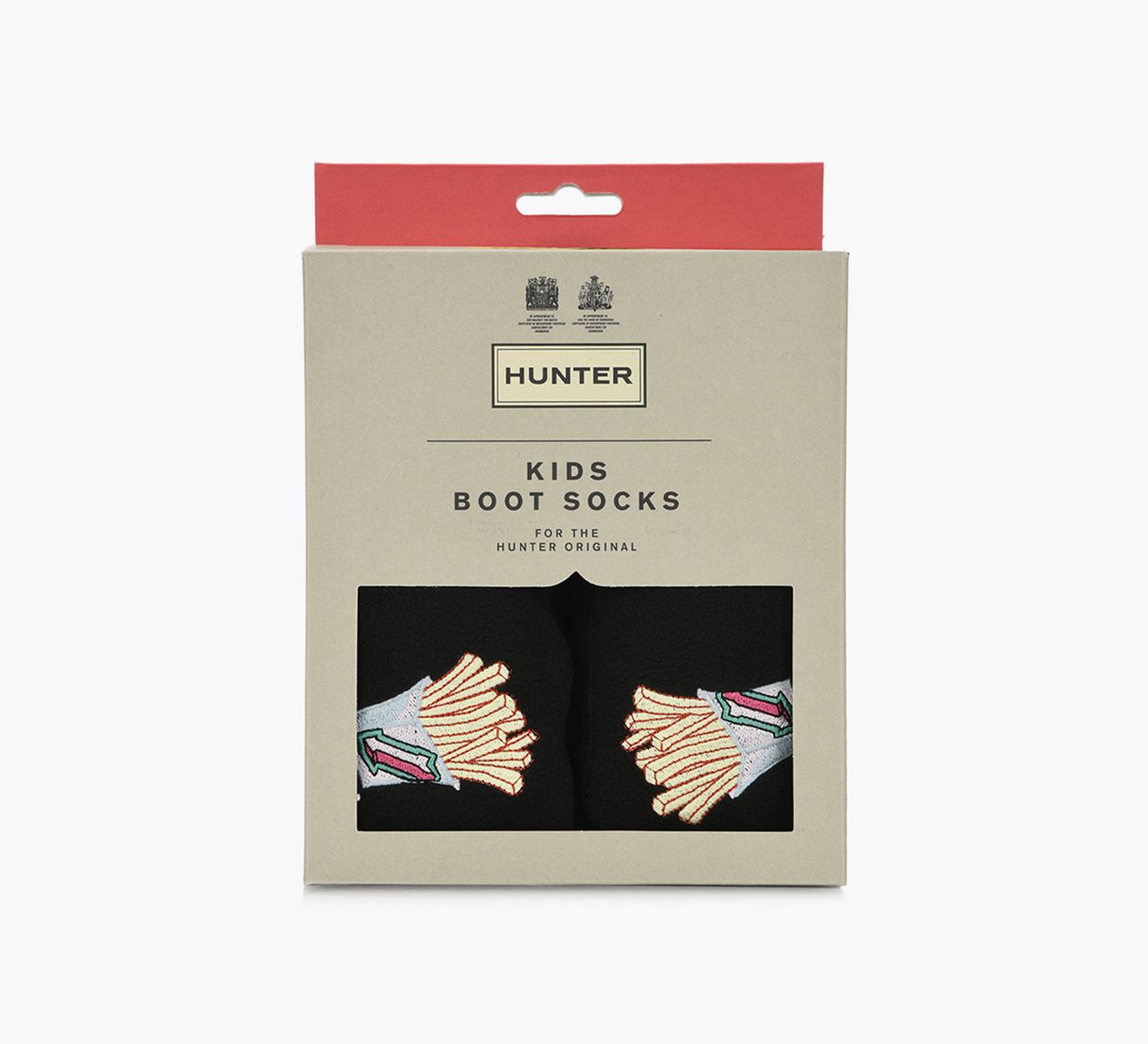 HUNTER KIDS CHIPS BOOT SOCK Black Fabric Browns Shoes