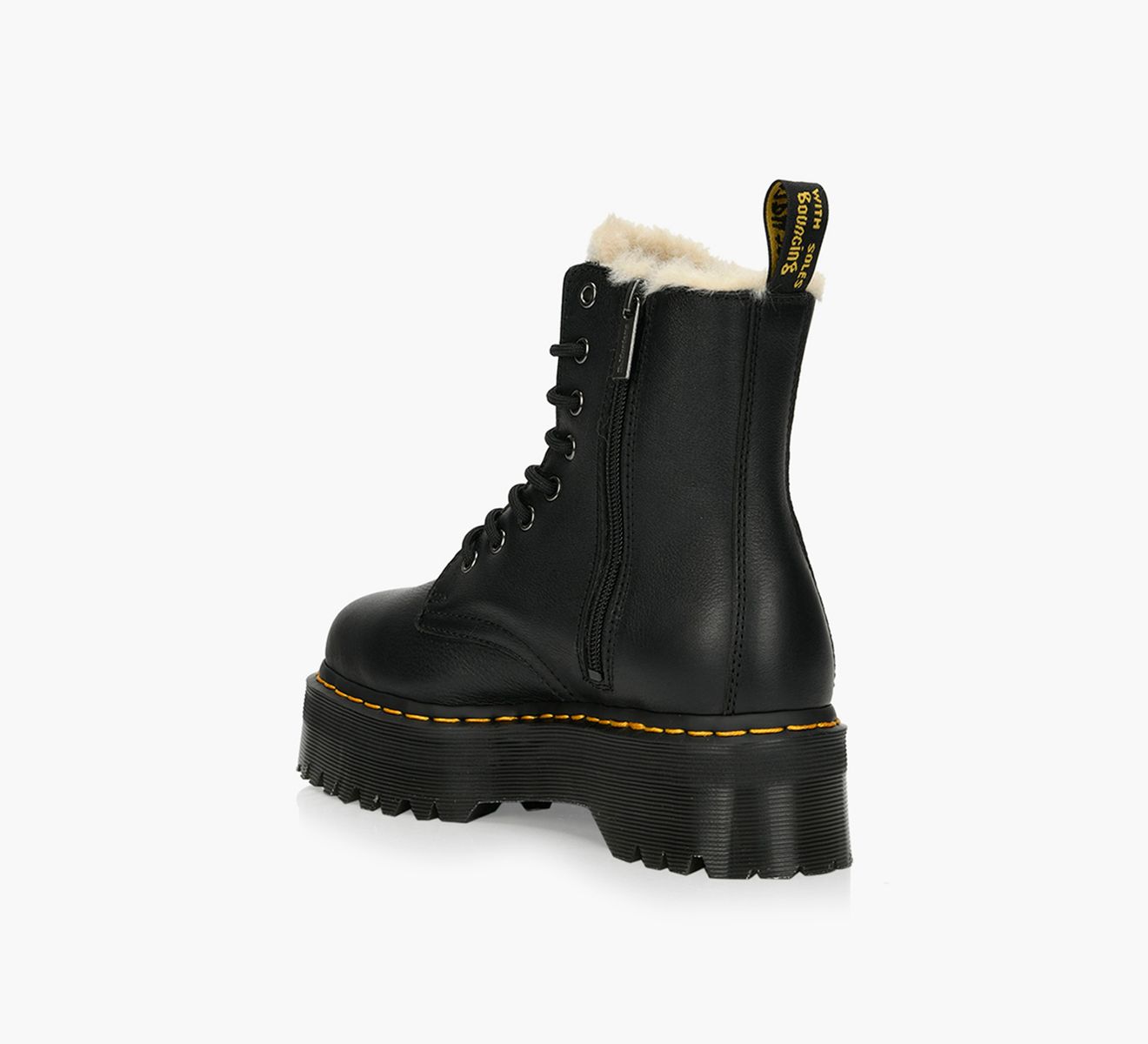 Dr Martens★JADON FAUX FUR LINED★ファー ブーツ★厚底★BLACK Dr. Martens Jadon Faux Fur Lined Leather Platform Boots