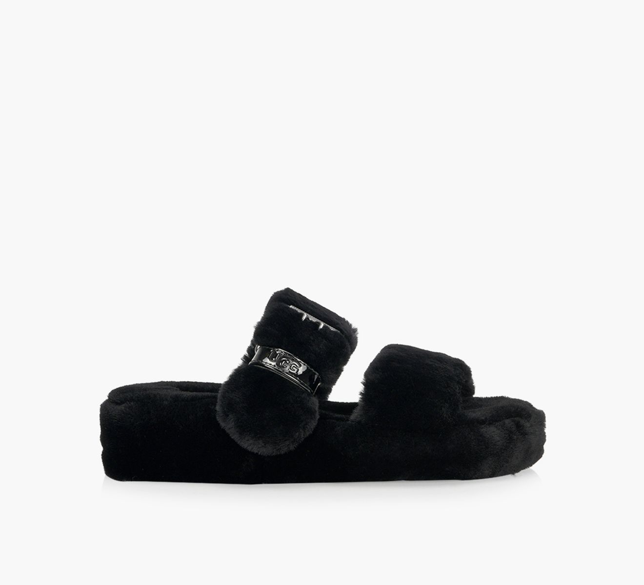 UGG FUZZ YEAH Black Browns Shoes