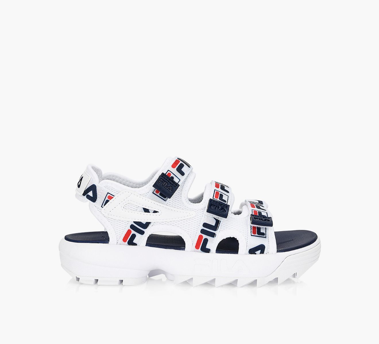 White fila disruptor sandals on sale