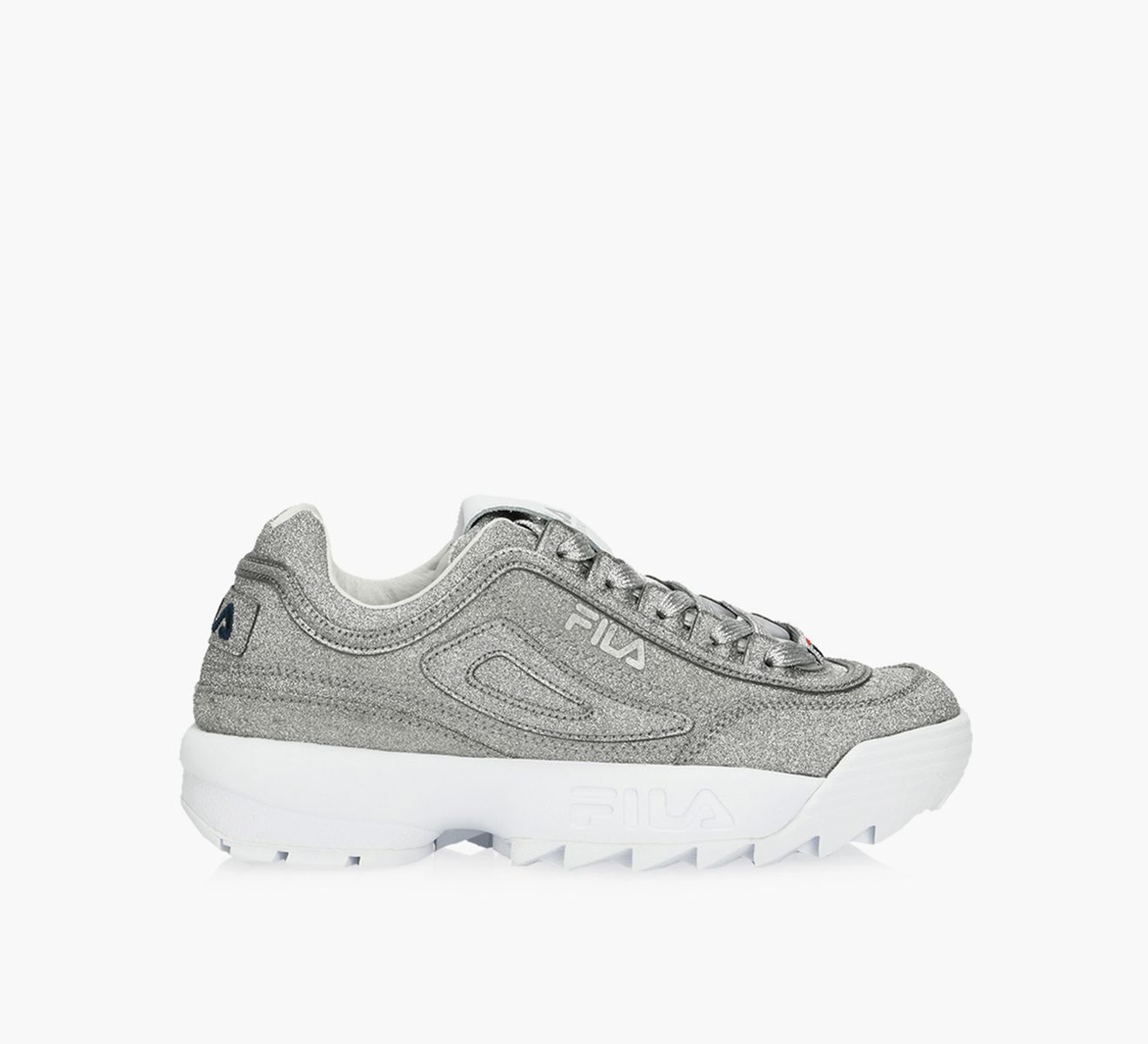 FILA DISRUPTOR II Silver Glitter Browns Shoes