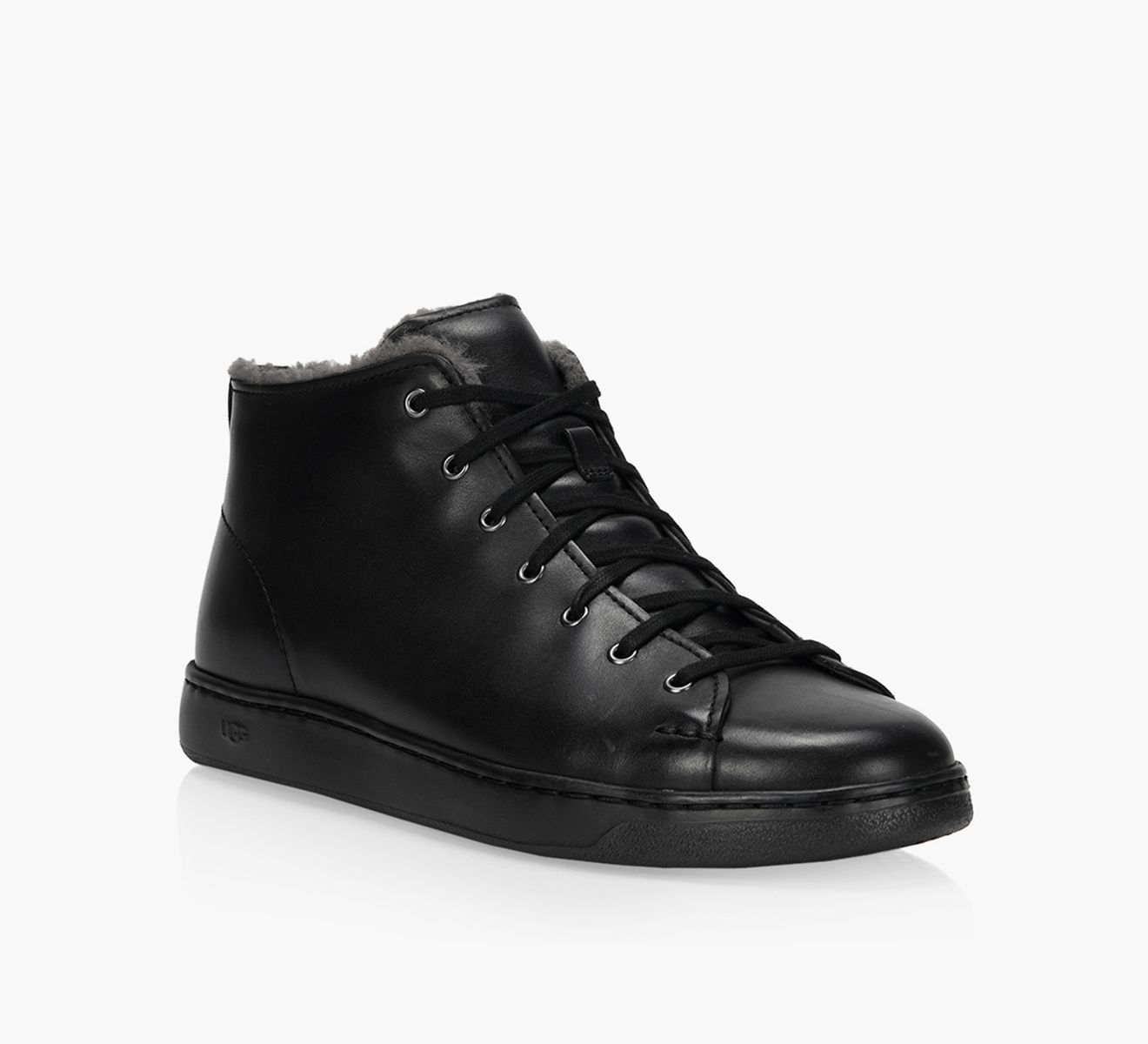 UGG PISMO SNEAKER HIGH Black Leather Browns Shoes