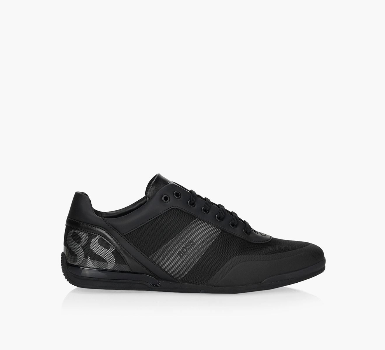 BOSS SATURN LOW Black Leather Browns Shoes