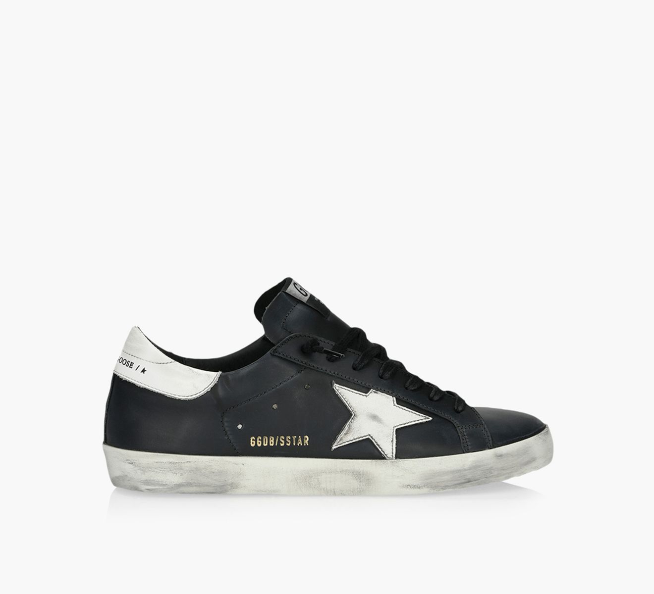 GOLDEN GOOSE SUPERSTAR Black Leather Browns Shoes
