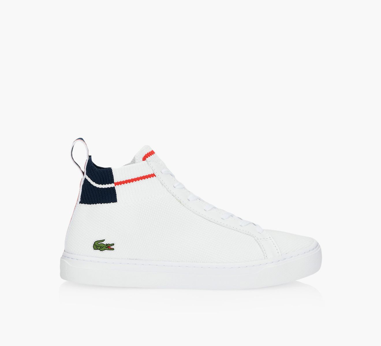 LACOSTE LA PIQUE MID 0721 1 White Fabric Browns Shoes