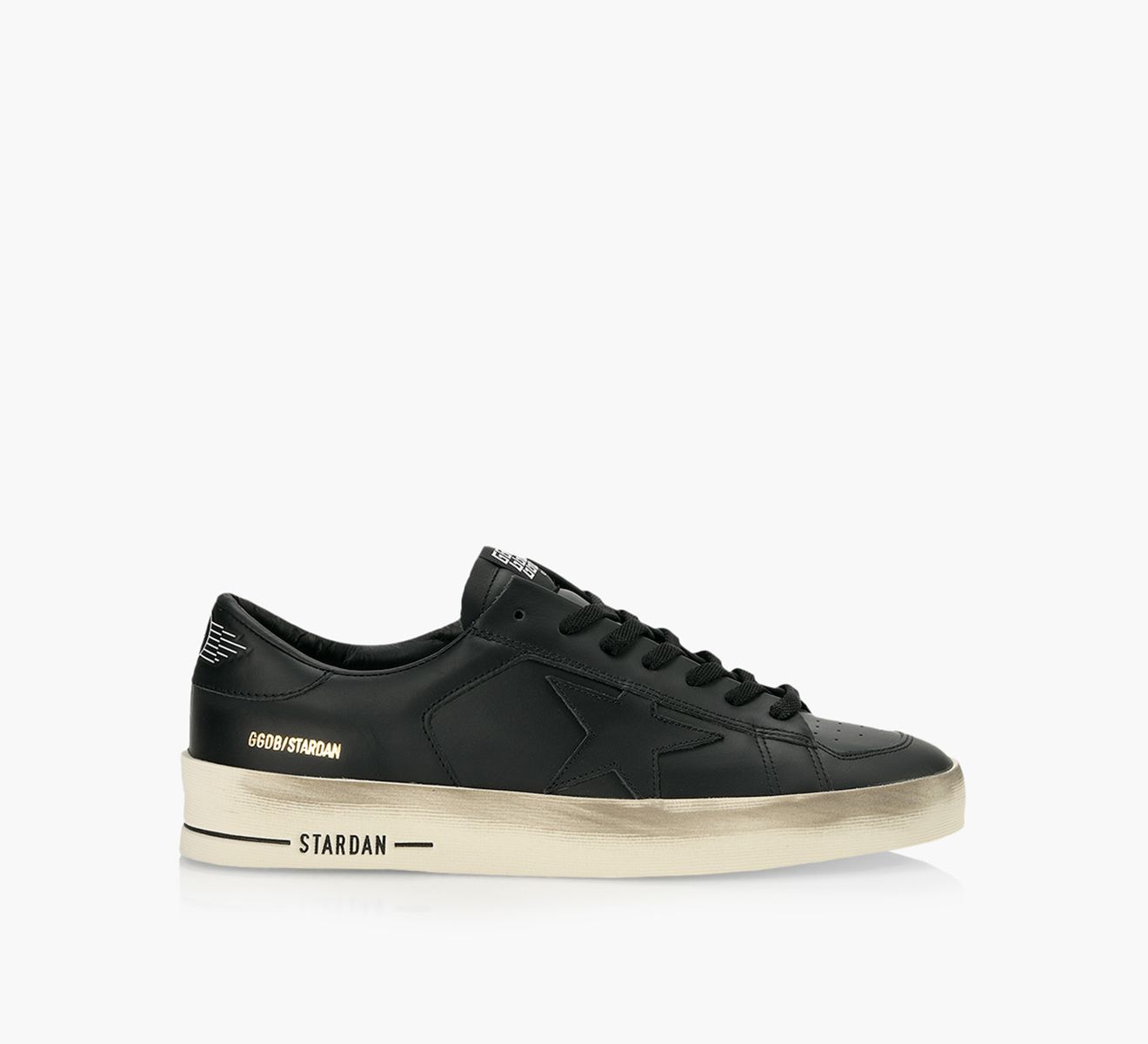 GOLDEN GOOSE STARDAN LEATHER UPPER Black Fabric Browns Shoes
