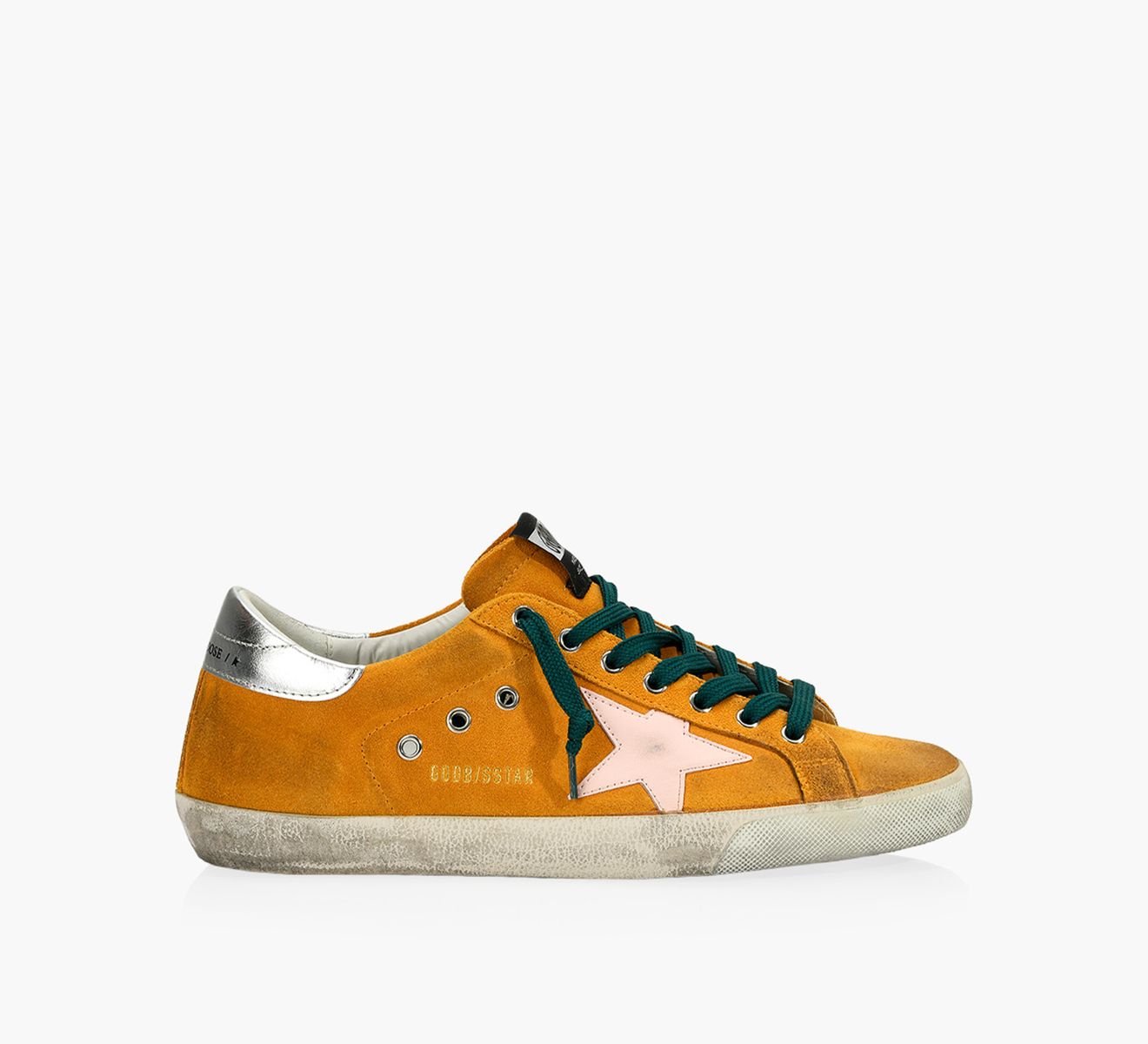 GOLDEN GOOSE SUPER STAR SUEDE UPPER LEATHER STAR LAMINATED HEEL Orange Suede Browns Shoes