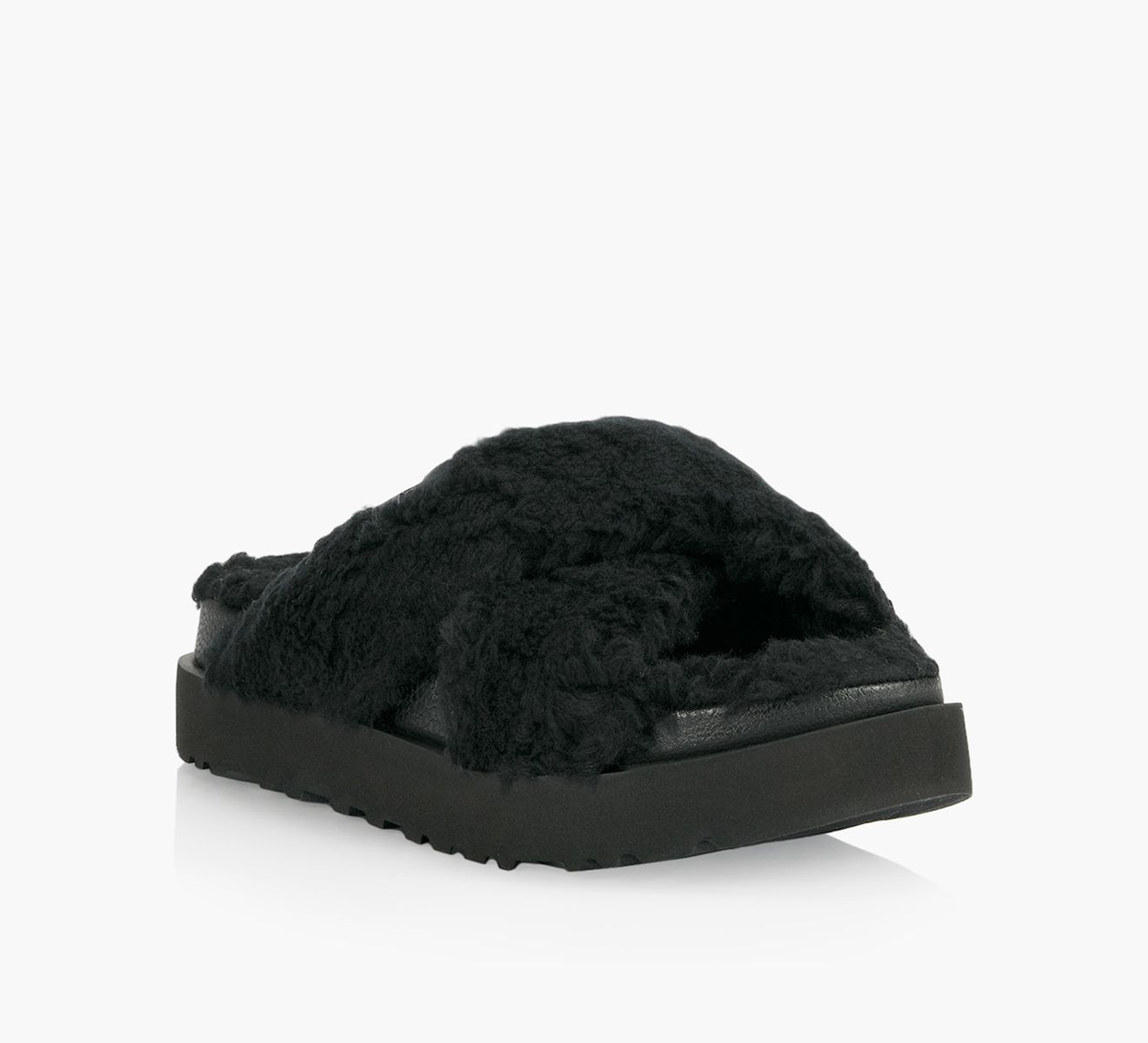 UGG FUZZ SUGAR CROSS SLIDE - Sheepskin | Browns Shoes
