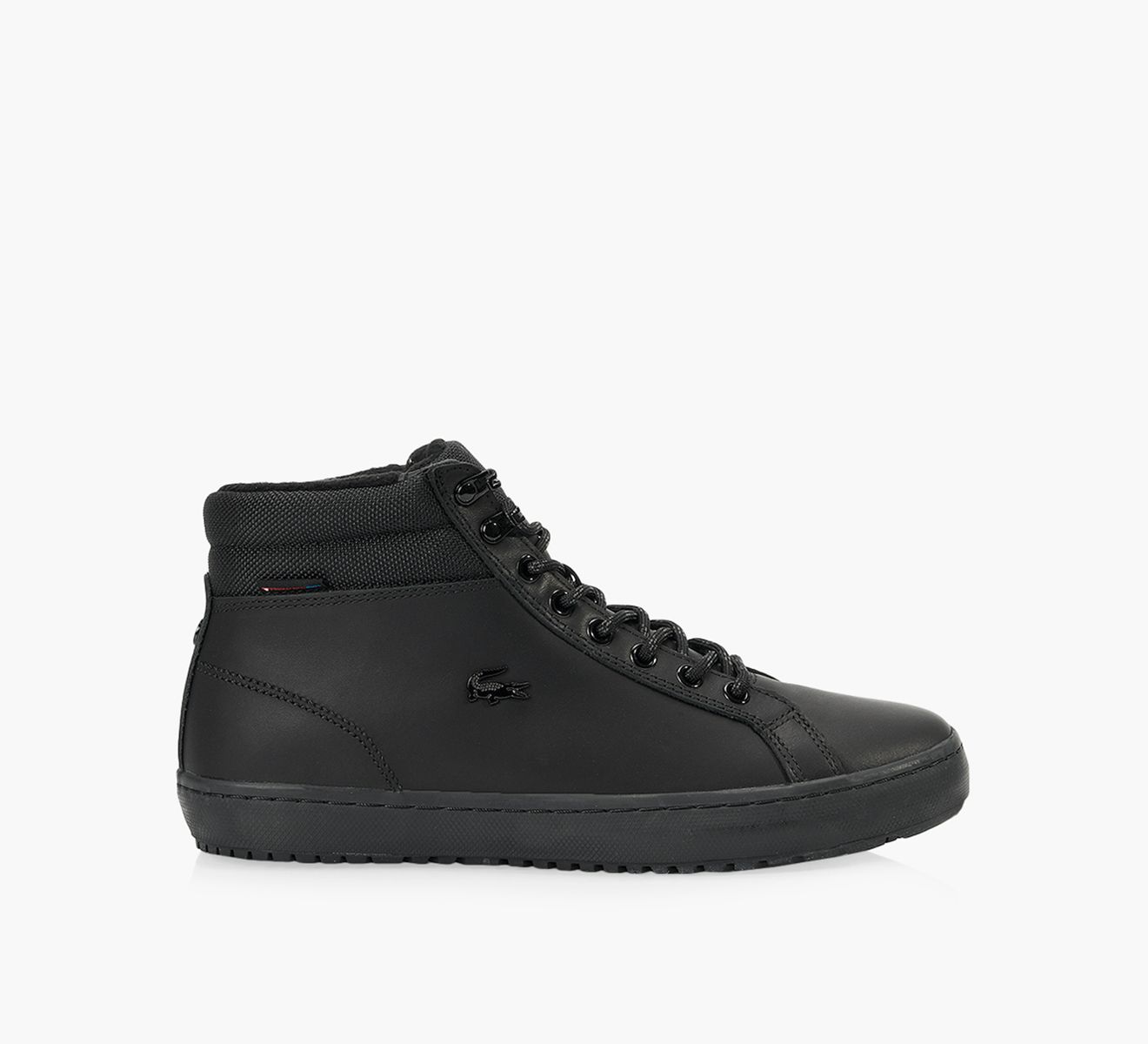 LACOSTE STRAIGHTSET THERMO Black Leather Browns Shoes