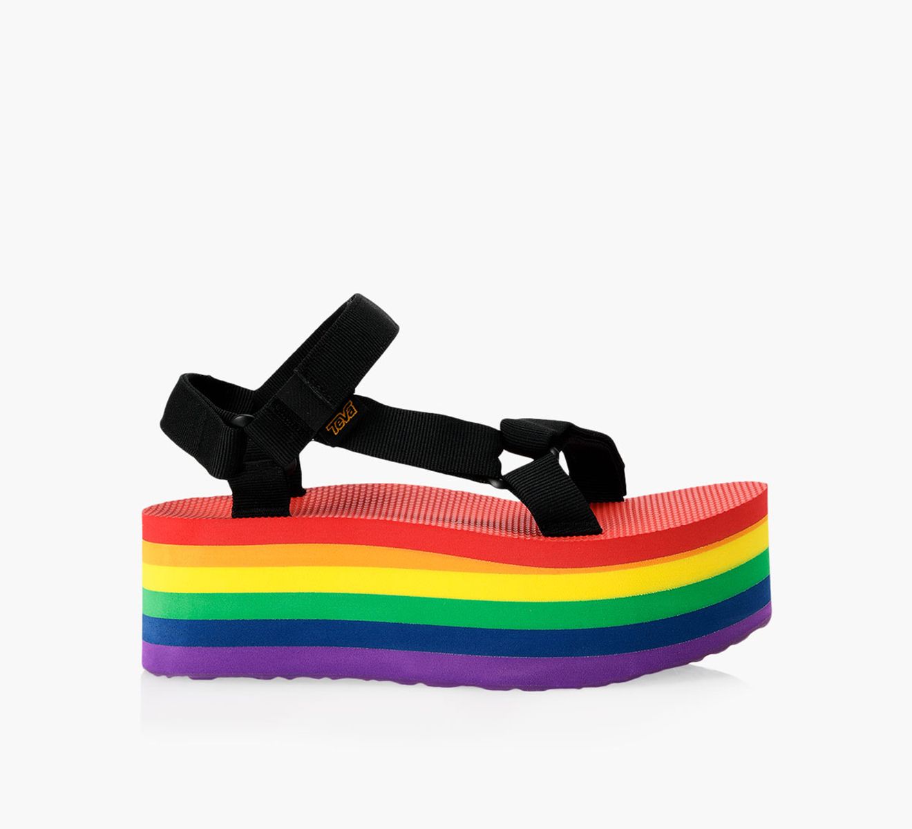 TEVA FLATFORM UNIVERSAL PRIDE Black Fabric Browns Shoes