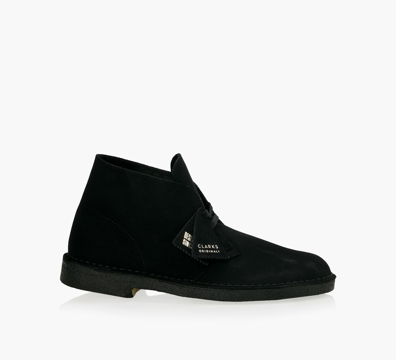 Clarks desert boot black leather discount