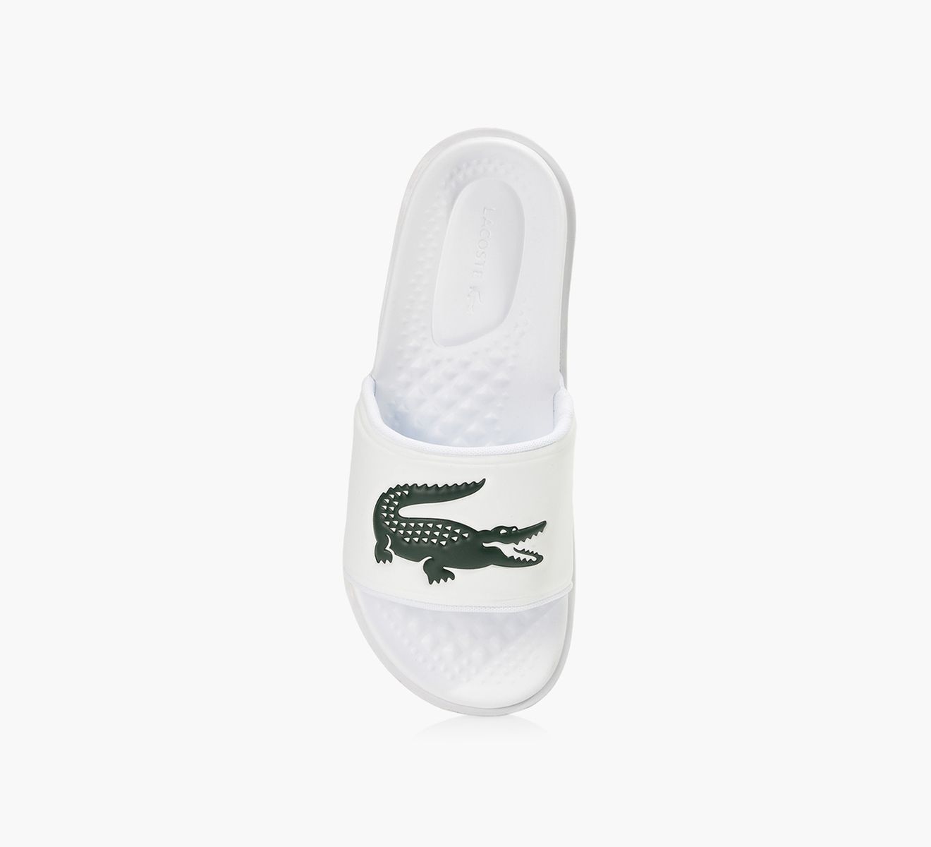 Green lacoste slides clearance