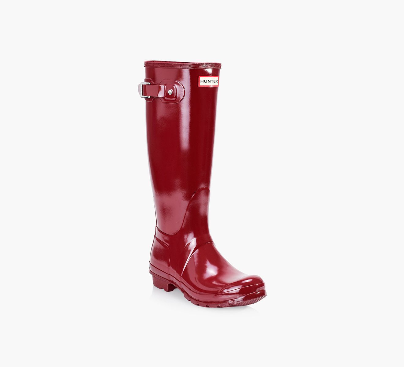 HUNTER ORIGINAL TALL GLOSS Burgundy Rubber Browns Shoes
