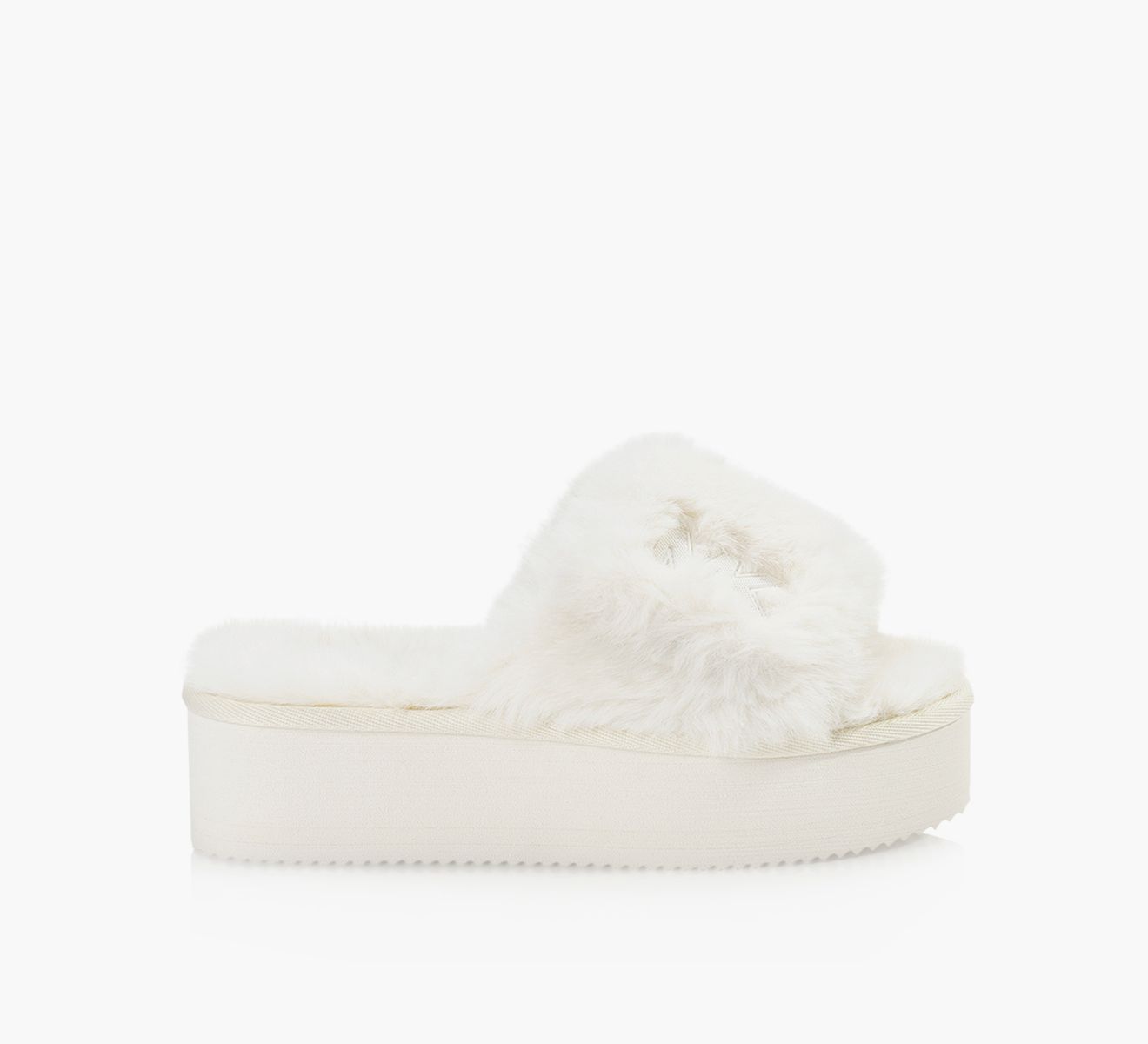 MICHAEL MICHAEL KORS FIFI PLATFORM SLIDE Faux Fur Browns Shoes