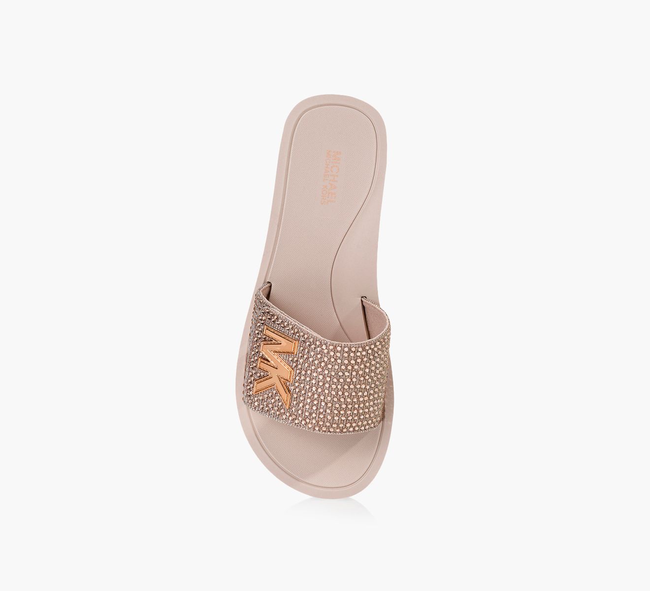 Rose gold mk slides hotsell