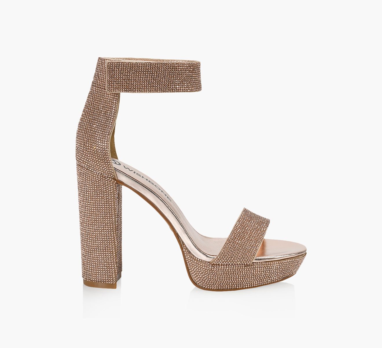 rose gold heels with platform