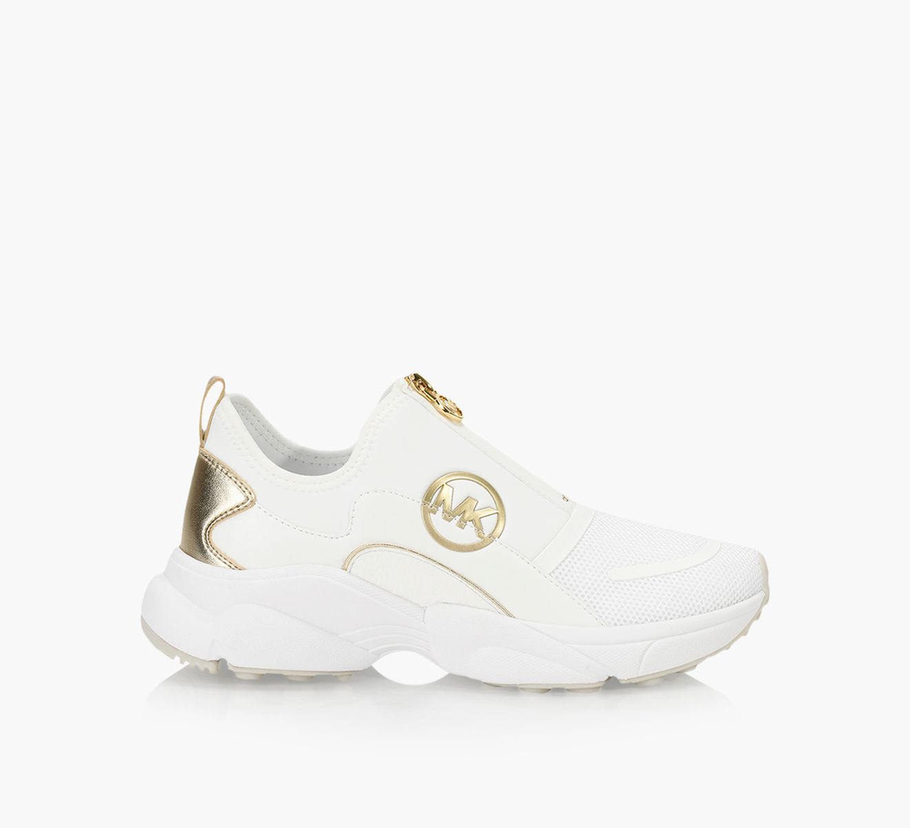 White and gold mk sneakers sale