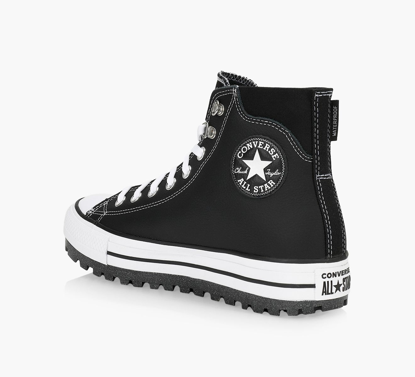 Converse Chuck Taylor All Star City Trek Waterproof Boot Black White Silver US 8.5