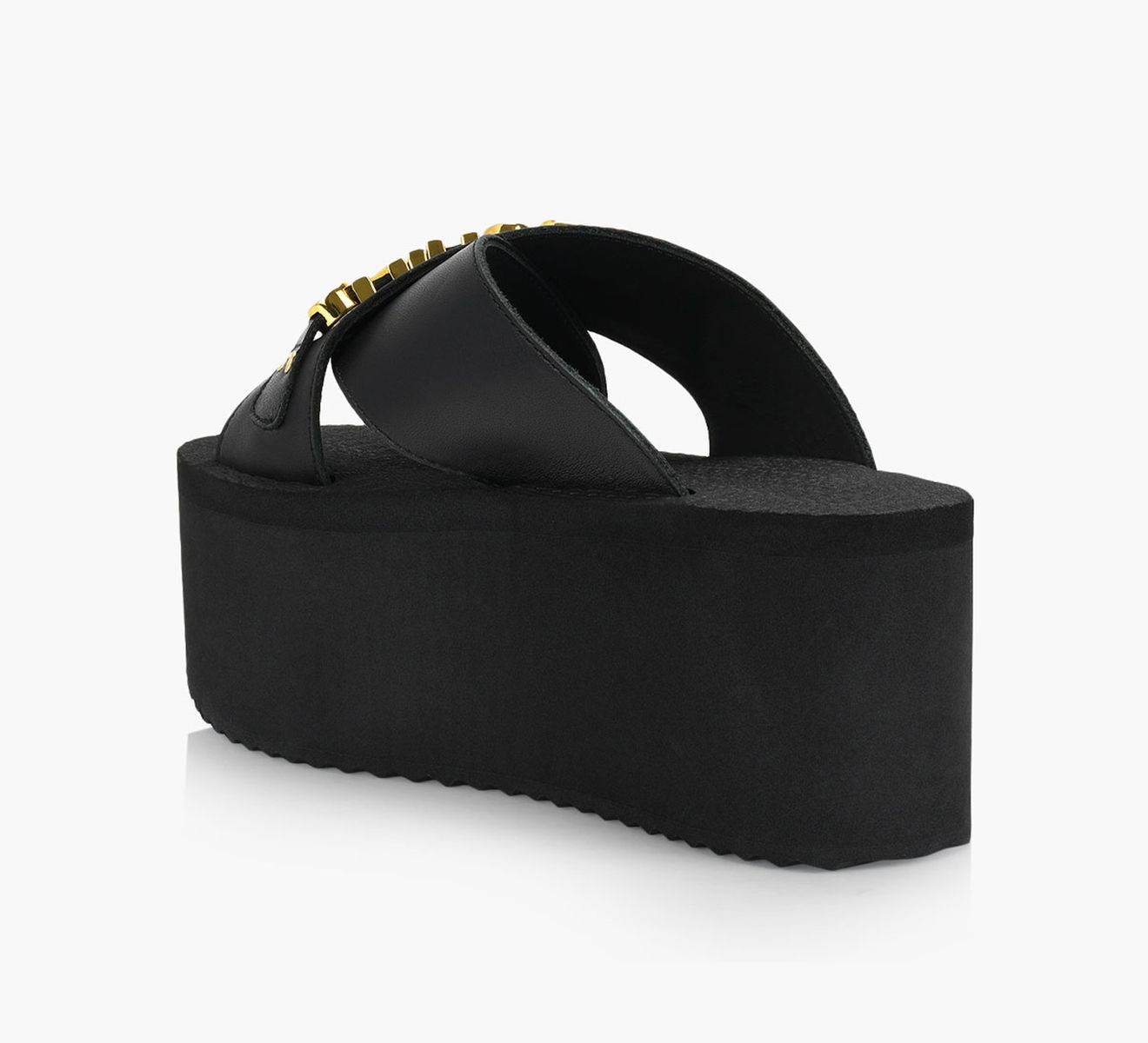 【関税&送料込】Moschino Sandal With Logo Moschino Logo Leather Ankle-Strap Platform Sandals | Saks