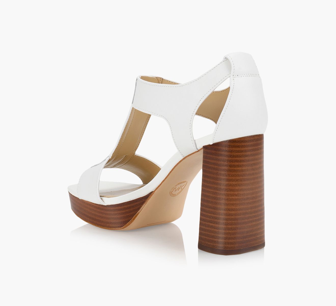 MICHAEL MICHAEL KORS BERKLEY MID SANDAL White Leather Browns Shoes