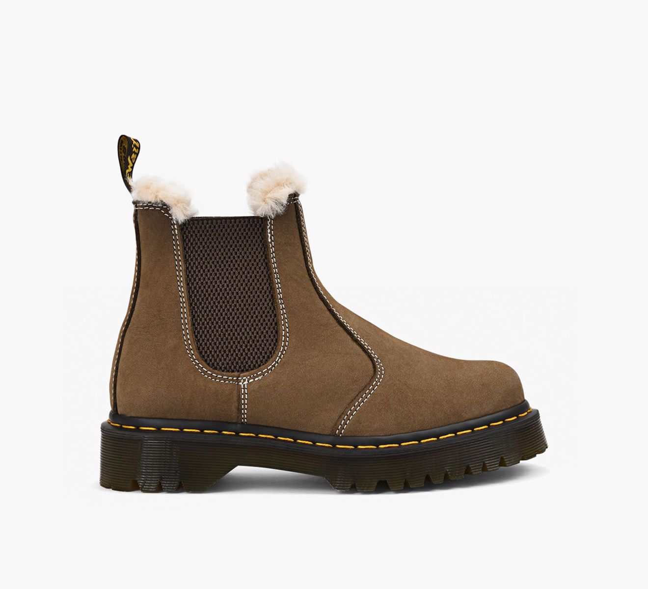 Dark Khaki Dr Martens Leonore GefÃ¼ttert MARTENS 2976 LEONORE BEX