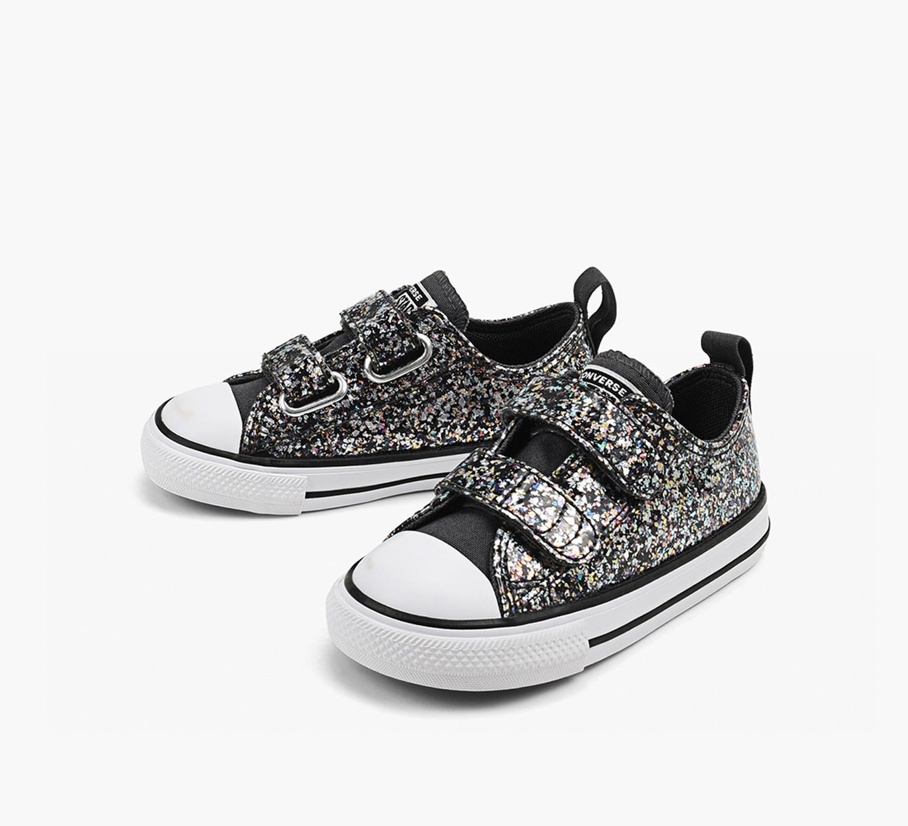 Kids black glitter converse deals