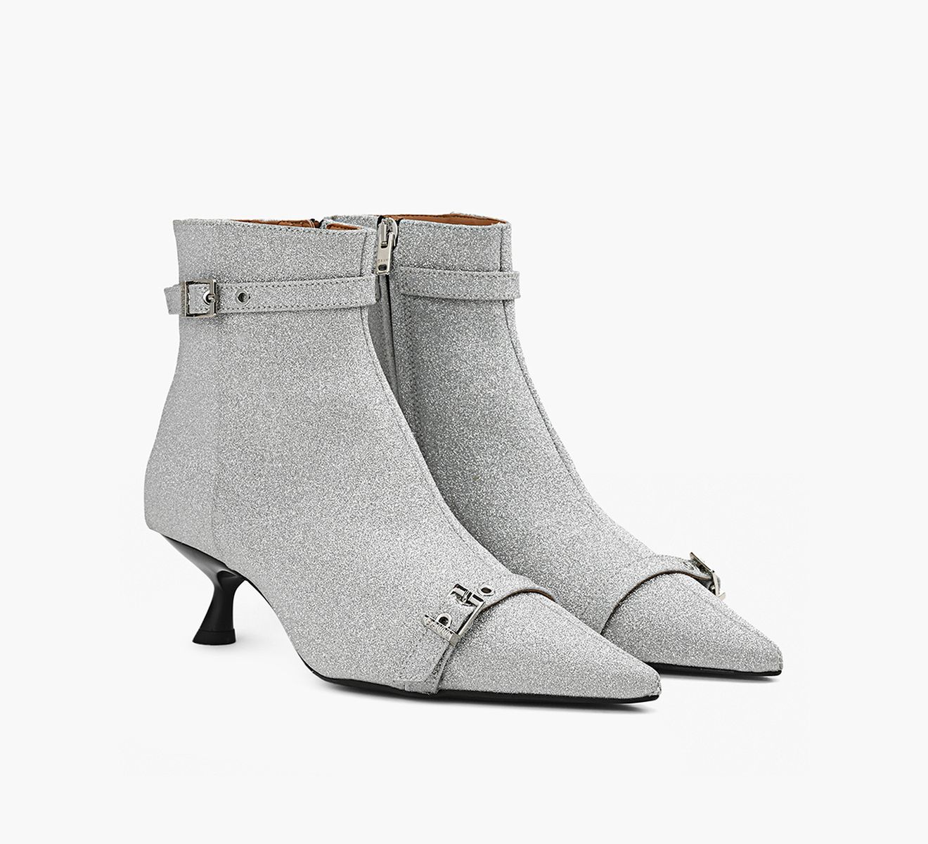 ブーツその他 Ganni Eyelets Kitten Heel Boot Satin Print Ganni Eyelets kitten heel boot - Wendela van Dijk