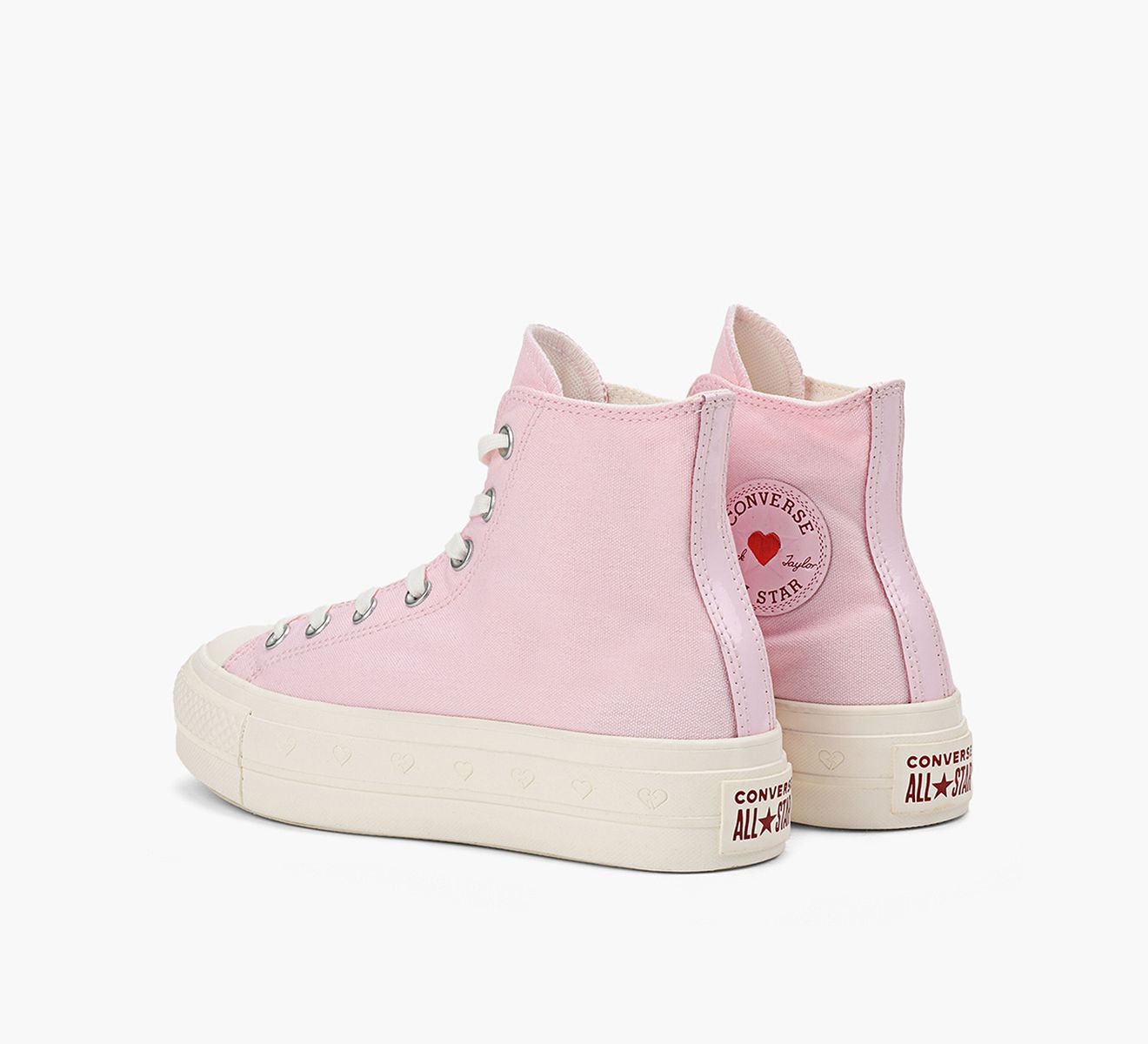 Converse Pink Chuck Taylor All Star Lift Valentines Day High Trainers 55 Womens