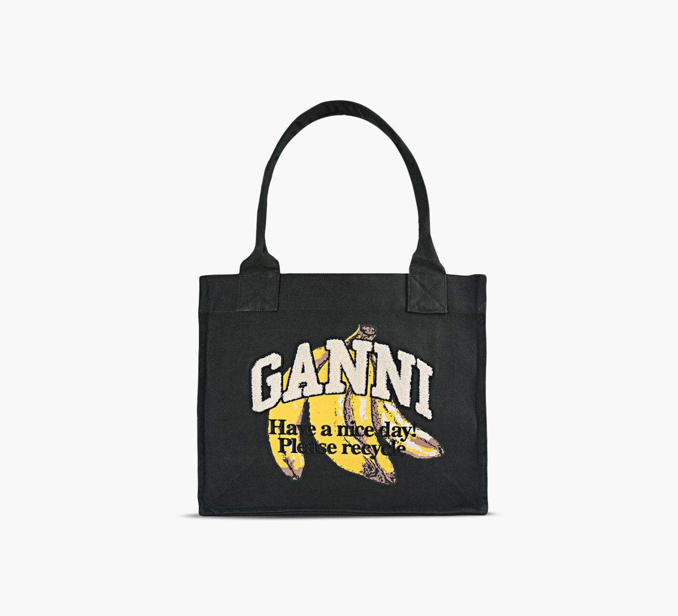 トートバッグ GANNI LARGE BANANA PRINT EASY LOGO SHOPPER BAG GANNI LARGE EASY SHOPPER BANANA PRINT | Browns Shoes