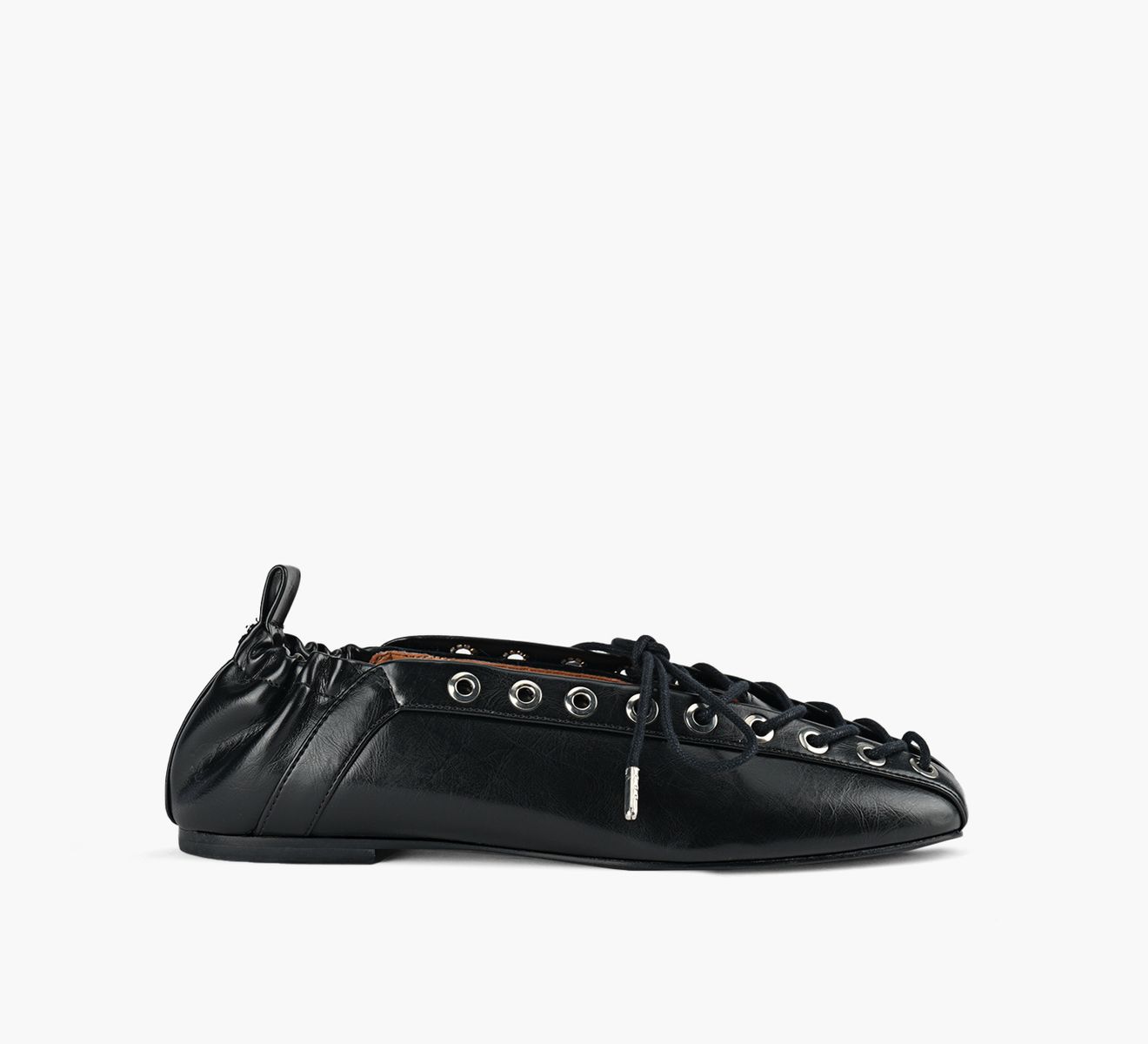 EYELETS LACE UP BALLERINA