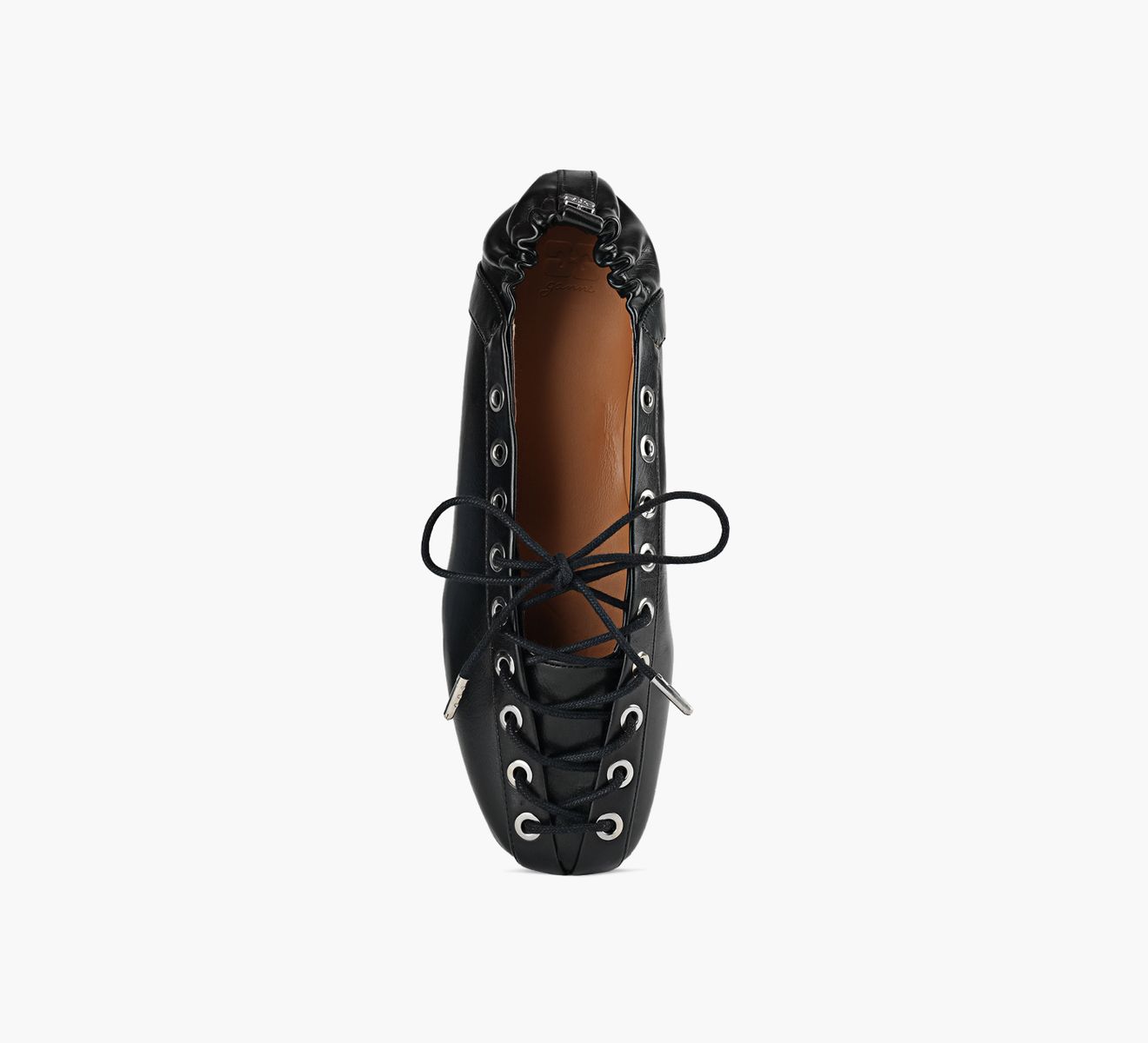 EYELETS LACE UP BALLERINA