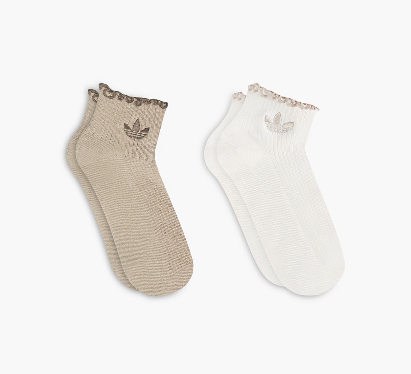 RUFFLE QUARTER SOCKS 2 PAIRS