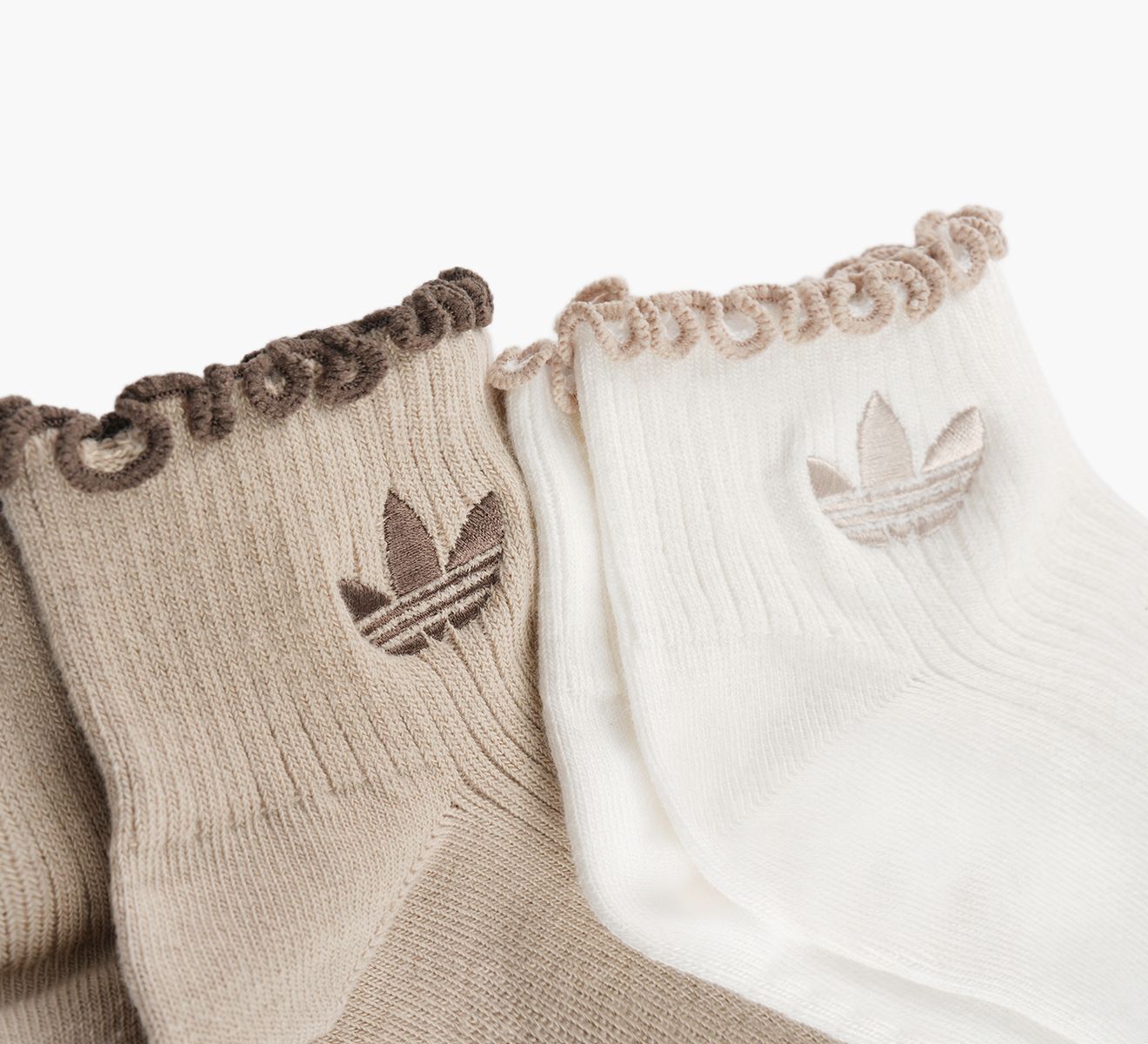 RUFFLE QUARTER SOCKS 2 PAIRS