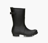 Hunter Women s Original Short Back Adjustable Rain Boots Black
