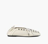 EYELETS LACE UP BALLERINA