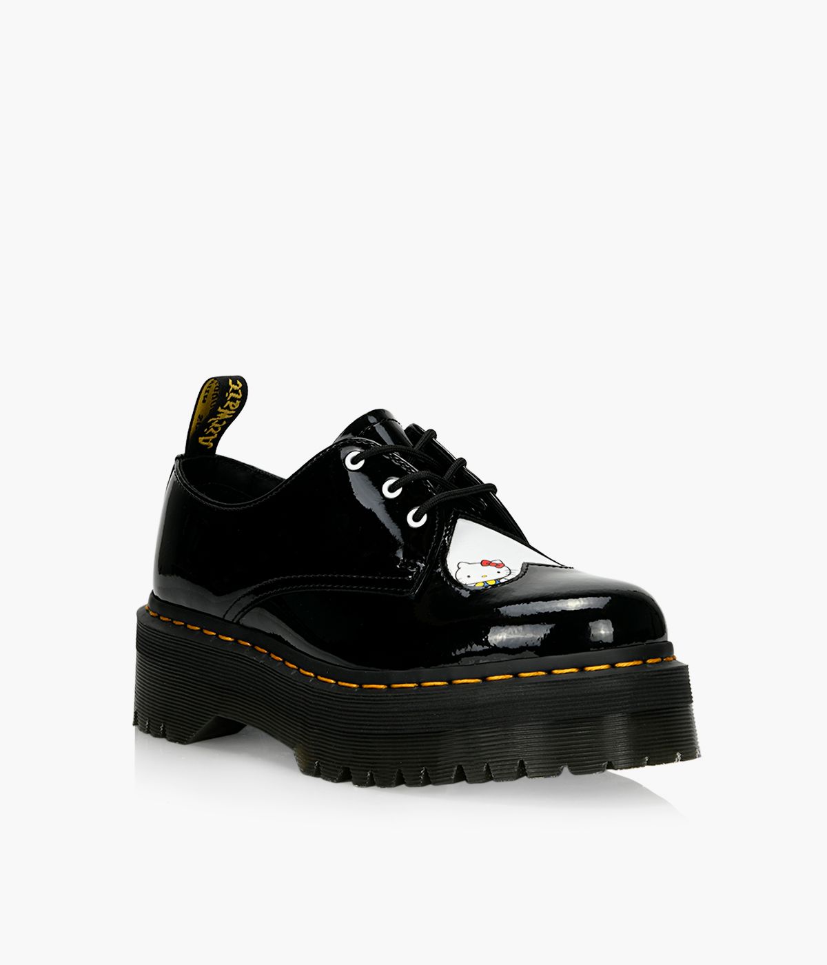 DR. MARTENS 1461 QUAD X HELLO KITTY Black Patent Leather Browns Shoes