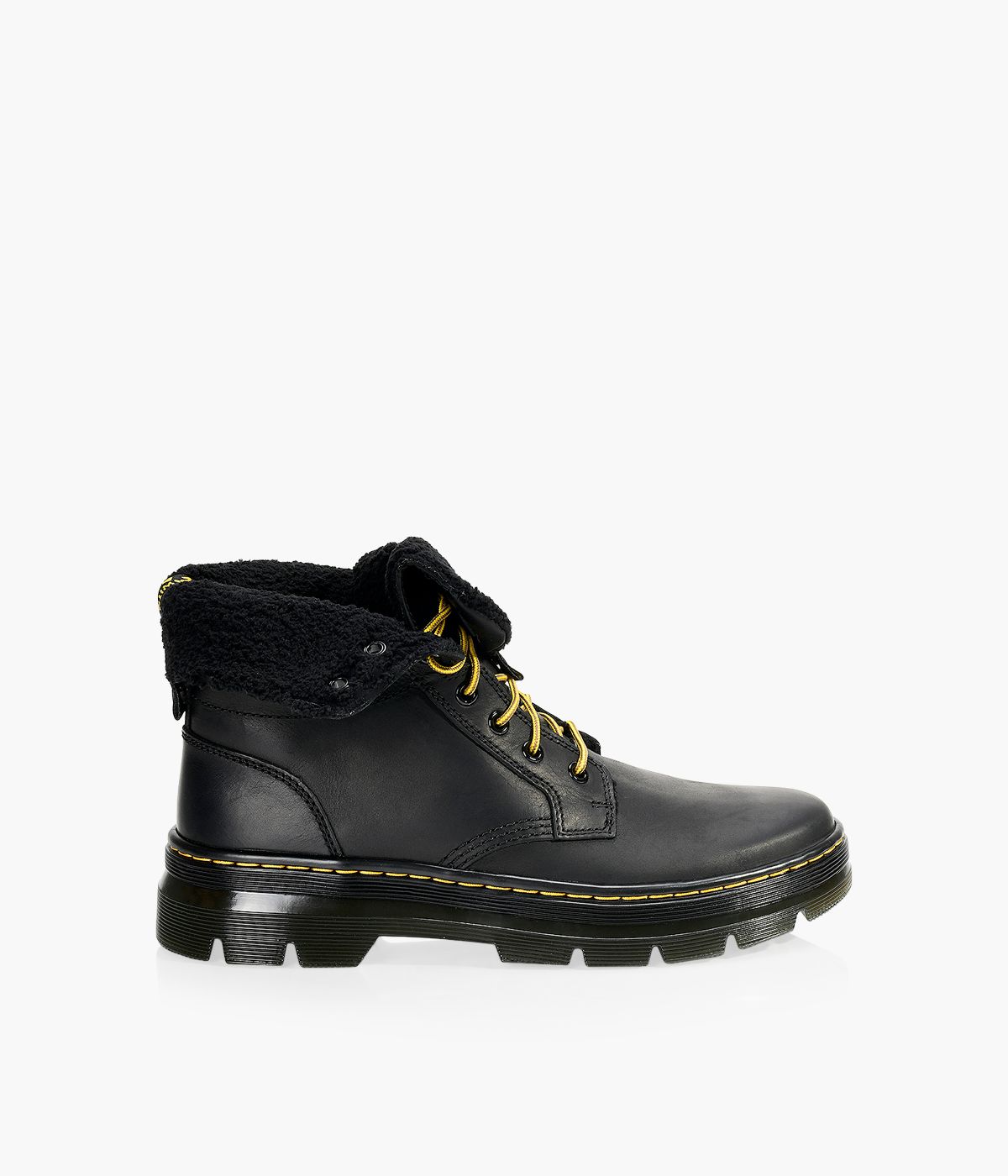 DR. MARTENS COMBS FOLD DOWN WINTER Cuir Noir Browns Shoes
