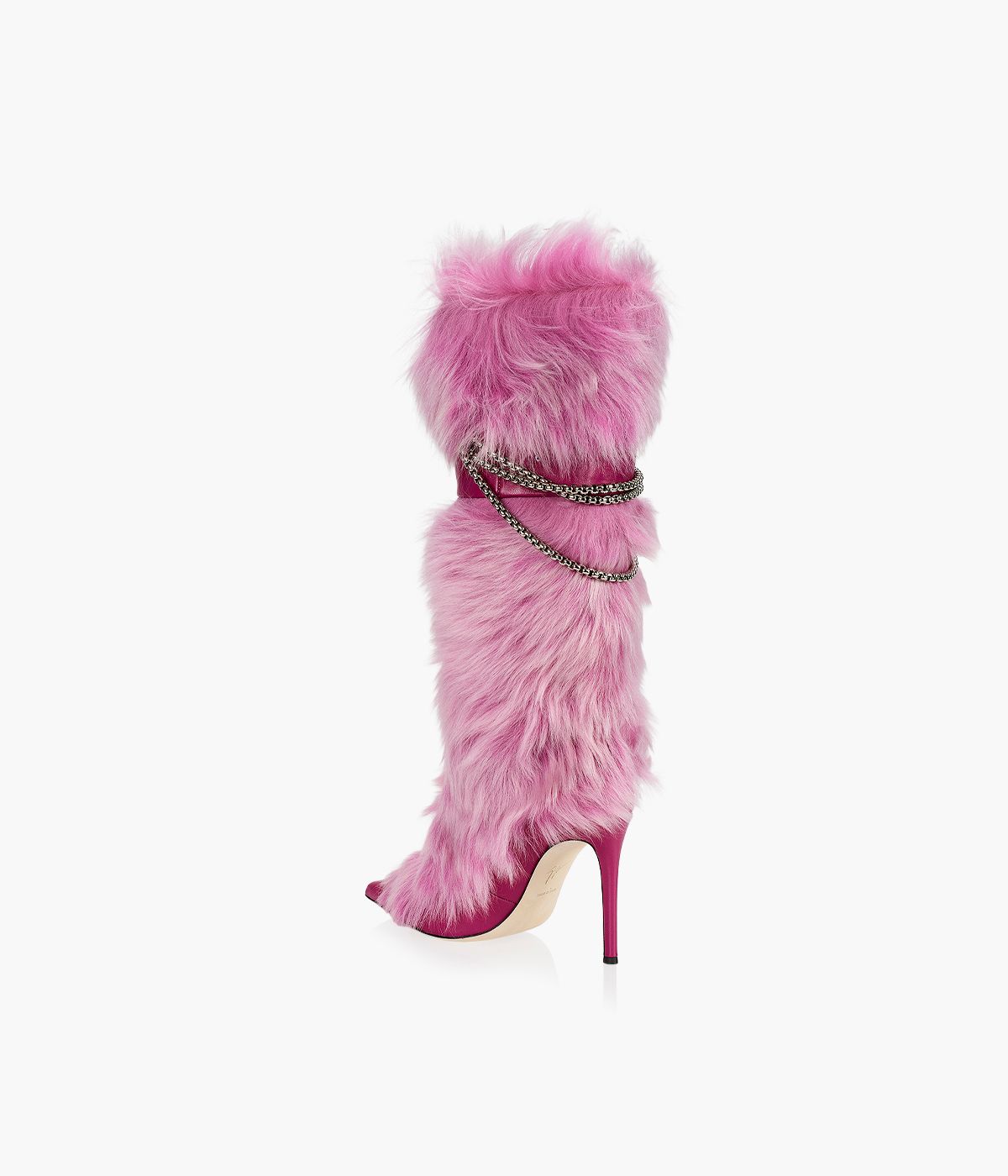 GIUSEPPE ZANOTTI AMAIA CHAIN Pink Leather And Fabric Browns Shoes