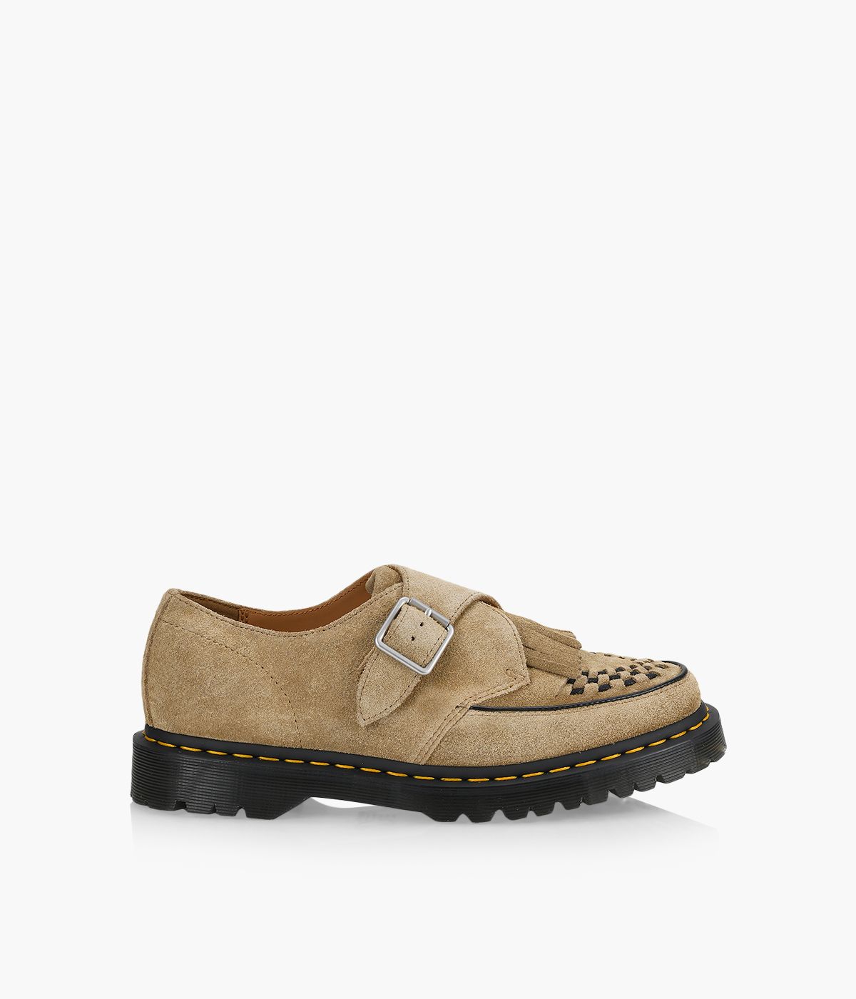 DR. MARTENS RAMSEY MONK KILTIE Tan Suede Size 10 Browns Man