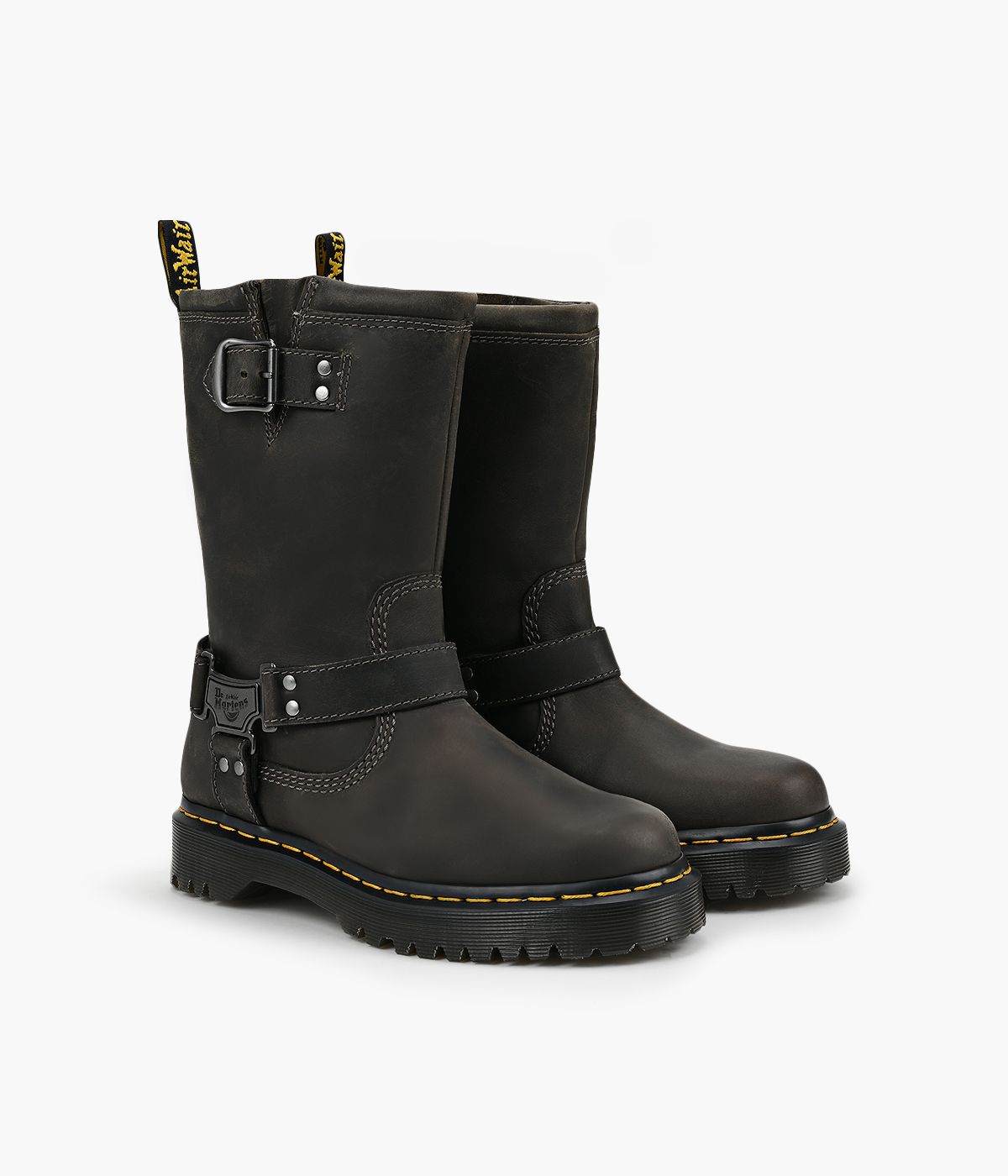 DR. MARTENS ANISTONE HI Grey Leather Size 6 Browns Women