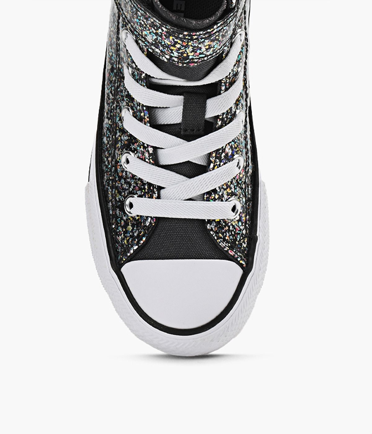 Converse outh Girls Chuck Taylor All Star Glitter Easy On High Top Sneaker in Dark Matter Black Size 1 Medium