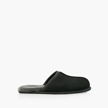 Men s UGG Scuff Leather Slippers 8 Black