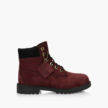 Timberland Junior Premium 6 Inch Waterproof Boots in Burgundy Nubuck Size 7 M