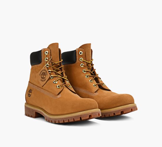 Tan and white timberlands top