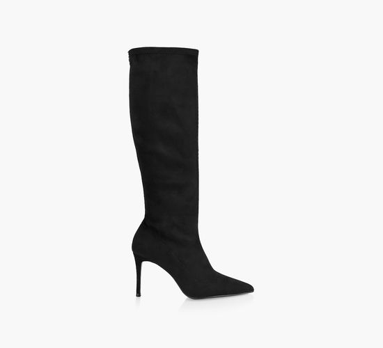 High heel tall black boots top